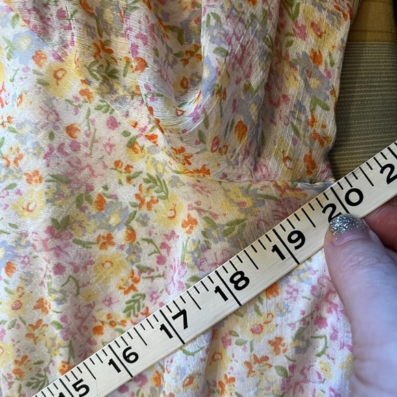 NEW Elodie Long Sleeve Drawstring Waist Dress Pink Yellow White M Lightweight - Picture 8 of 14